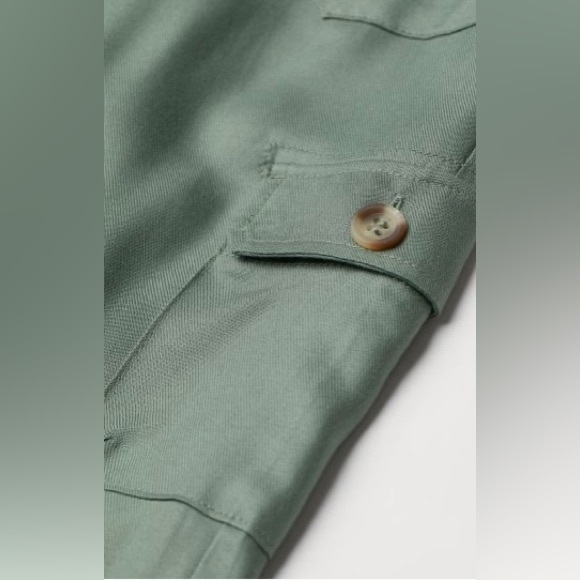 h&m girls utility joggers Size US 7 Color: gasoline/ Khaki green - Picture 2 of 13